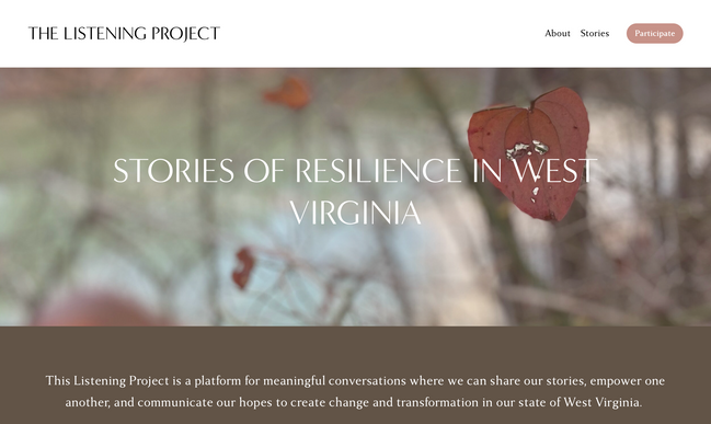 Screen shot of listening project site